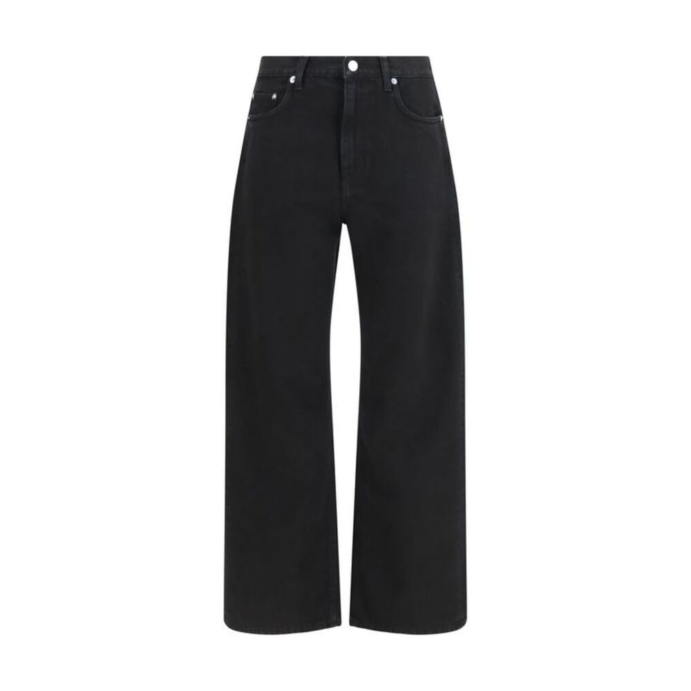 Haikure Black Cotton Straight-Leg Women's Jeans